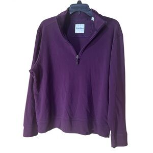 Tommy Bahama Deep Purple Half-Zip Sweater Preppy Soft - Size M